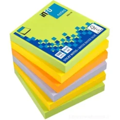 Confezione 6 blocchetti da 100 notes adesivi colorati mm 75x75