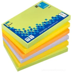 Confezione 6 blocchetti da 100 notes adesivi colorati mm 125x75