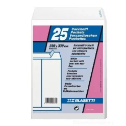 Confezione 25 buste a sacco MailPack con lembo autoadesivo 23x33