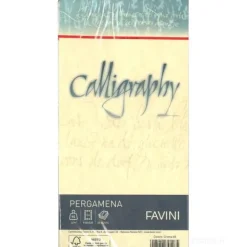 Confezione 25 buste carta pergamena Calligraphy cm 11x22 gr 90 colore crema