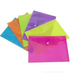 Confezione 5 buste con bottone A5 (colori assortiti)