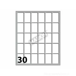 Confezione 10 buste da 10 fogli formato A6 etichette autoadesive 27x17mm carta bianca Markin