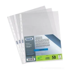 Confezione 50 buste trasparenti Air a foratura universale A4 finitura liscia