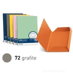 Confezione 25 cartelline 3 lembi per atti Folder 3L 200 gr grafite