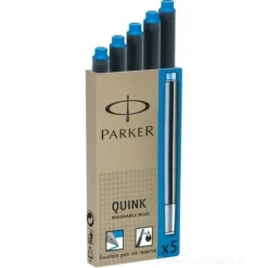 Confezione 5 cartucce stilo parker blu lavabile (1950383)