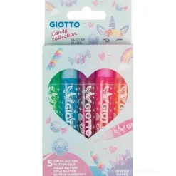 Confezione 5 colla glitter Giotto Candy Collection