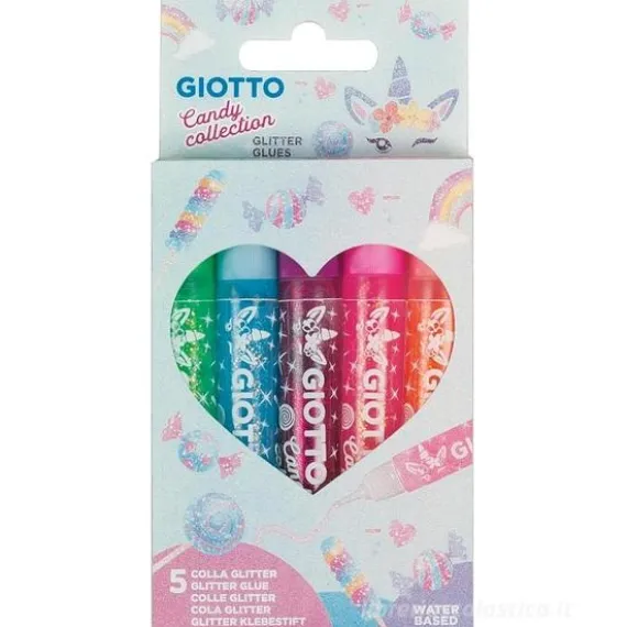 Confezione 5 colla glitter Giotto Candy Collection