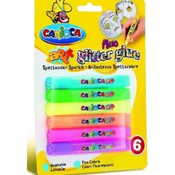 Confezione 6 colle glitterate Glitter Glue Fluo