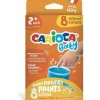 Confezione 8 colori a tempera lavabili per dita Baby 2+