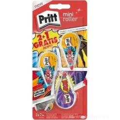 Confezione 3 correttori a nastro riscrivibile Pritt Mini Roller