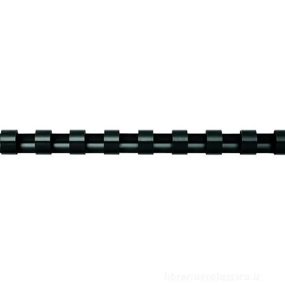 Confezione 100 dorsi plastici 8 mm nero