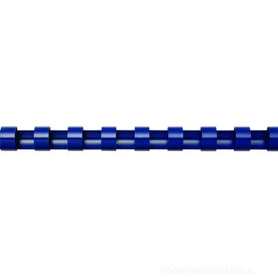 Confezione 100 dorsi plastici 12 mm blu