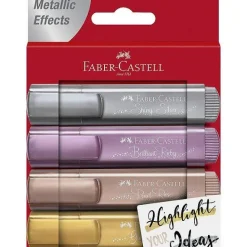 Confezione 4 evidenziatori colori metallizzati