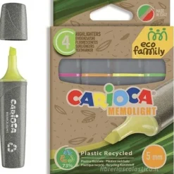 Confezione 4 evidenziatori in plastica riciclata Eco Memolight