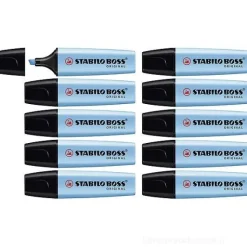 Confezione 10 evidenziatori Stabilo Boss Original colore blu