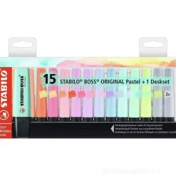 Confezione 15 evidenziatori Stabilo Boss Original Pastel
