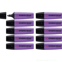 Confezione 10 evidenziatori Stabilo Boss Original colore lavanda