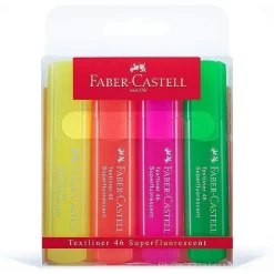 Confezione 4 evidenziatori Textliner 46 fluo con fusto trasparente