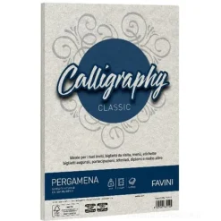 Confezione 50 fogli carta pergamena Calligraphy A4 cm 21x29,7 gr 190 colore perla