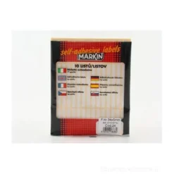 Confezione 10 fogli da 60 etichette autoadesive 34x5mm carta bianca Markin