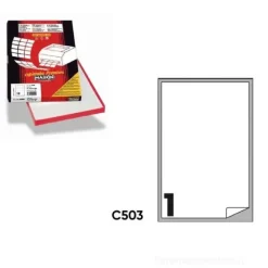 Confezione 100 fogli etichette autoadesive 210x297mm carta bianca Markin