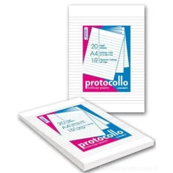 Confezione 20 fogli protocollo A4 quadrettatura 5 mm