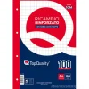 Confezione 80 fogli ricambio rinforzati per quaderni ad anelli A4 quadretti 10mm