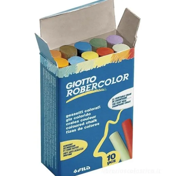 Confezione 10 gessetti colorati Giotto Robercolor