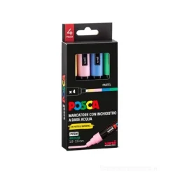 Confezione 4 marcatori Posca punta media Pastel colori assortiti (M PC5MP 4P)
