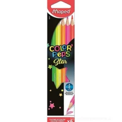 Confezione 6 matite colorate fluo Color Peps Star