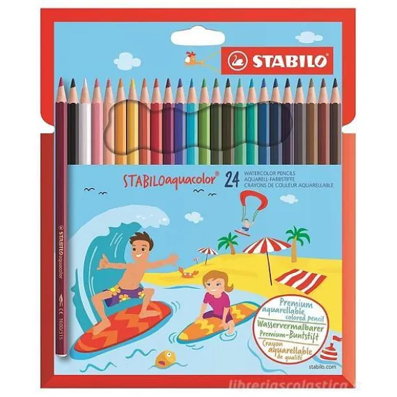 Confezione 24 pastelli acquerellabili Aquacolor