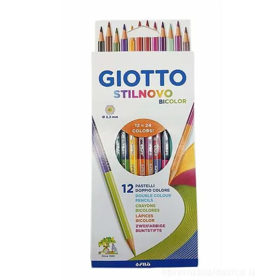 Confezione 12 pastelli doppio colore Giotto Stilnovo Bicolor