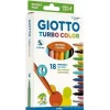Confezione 18 pennarelli a punta fine Giotto Turbo Color