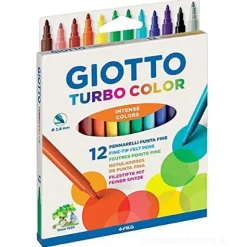 Confezione 12 pennarelli a punta fine Turbo Color