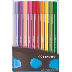 Confezione 20 pennarelli ColorParade Pen 68 astuccio antracite azzurro