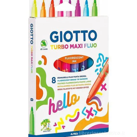 Confezione 8 pennarelli Giotto Turbo Maxi Fluo