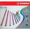 Confezione 20 pennarelli Pen 68 con scatola in metallo