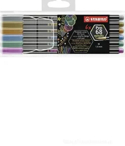 Confezione 6 pennarelli Pen 68 metallic
