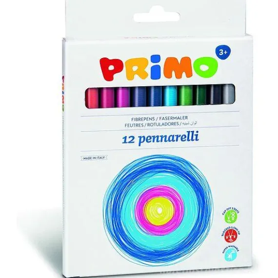 Confezione 12 pennarelli super lavabili punta fine
