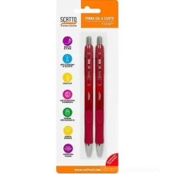 Confezione 2 penne a gel a scatto tratto 0,7 mm colore rosso