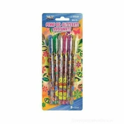 Confezione 6 penne a gel glitterate profumate