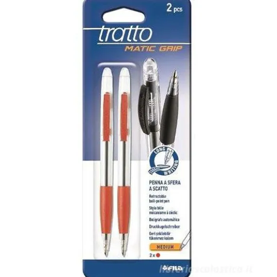 Confezione 2 penne a sfera a scatto Tratto Matic Grip