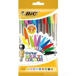 Confezione 10 penne a sfera Bic Cristal Multicolor colori assortiti