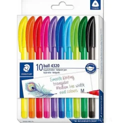 Confezione 10 penne a sfera colorate 4320