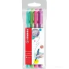 Confezione 4 penne colorate con punta in nylon PointMax Spring