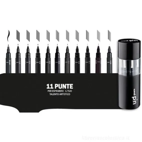 Confezione 11 penne fineliner Uni Pin (M 84020235)