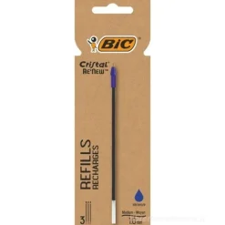 Confezione 3 refill penna Cristal Re'New blu