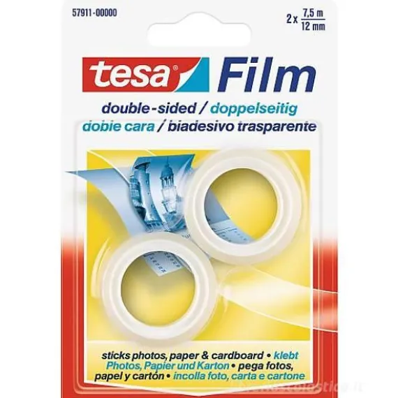 Confezione 2 rotoli di nastro Tesafilm Biadesivo