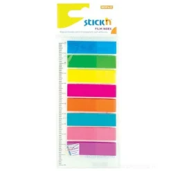 Confezione 25 stick adesivi segna pagina in 8 colori assortiti