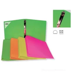 Copertina 4 anelli A4 dorso 30 mm Fluo (colori assortiti)